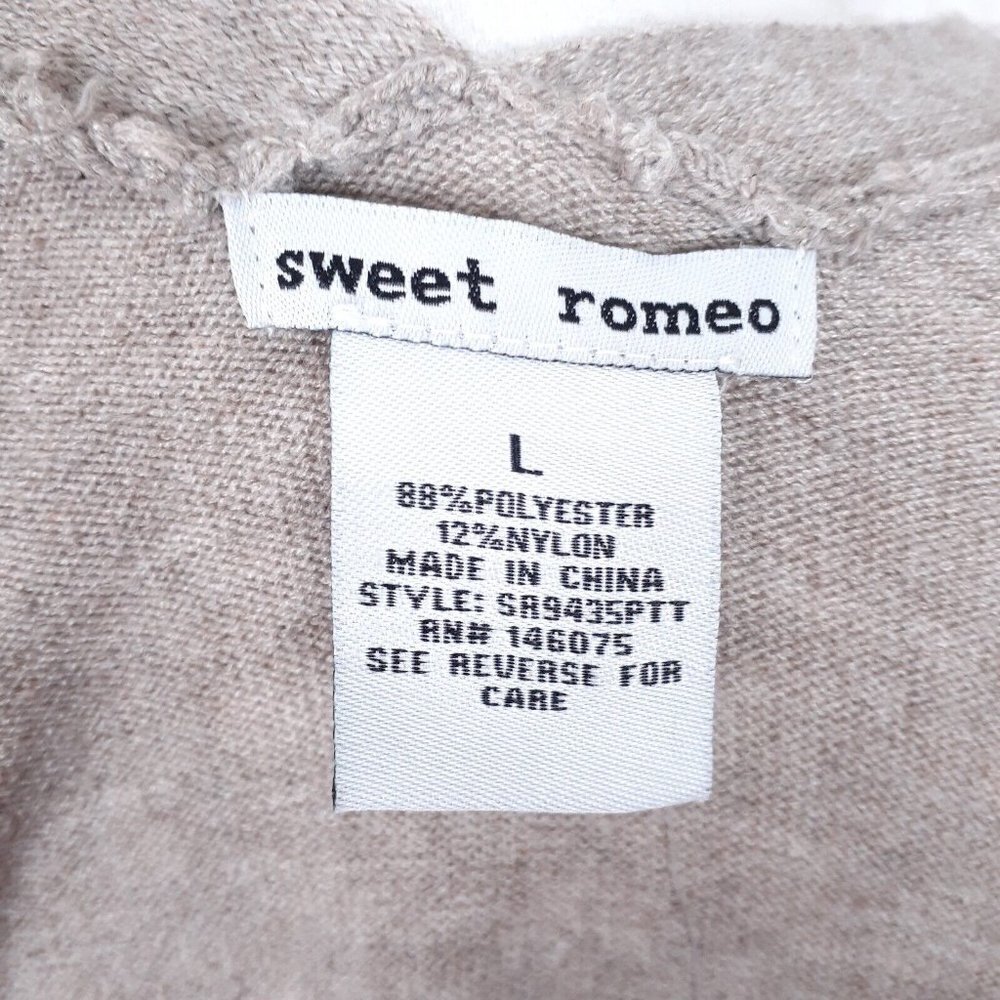 Sweet Romeo Womens Open Front Cardigan L Heather Latte 452A - Picture 4 of 5